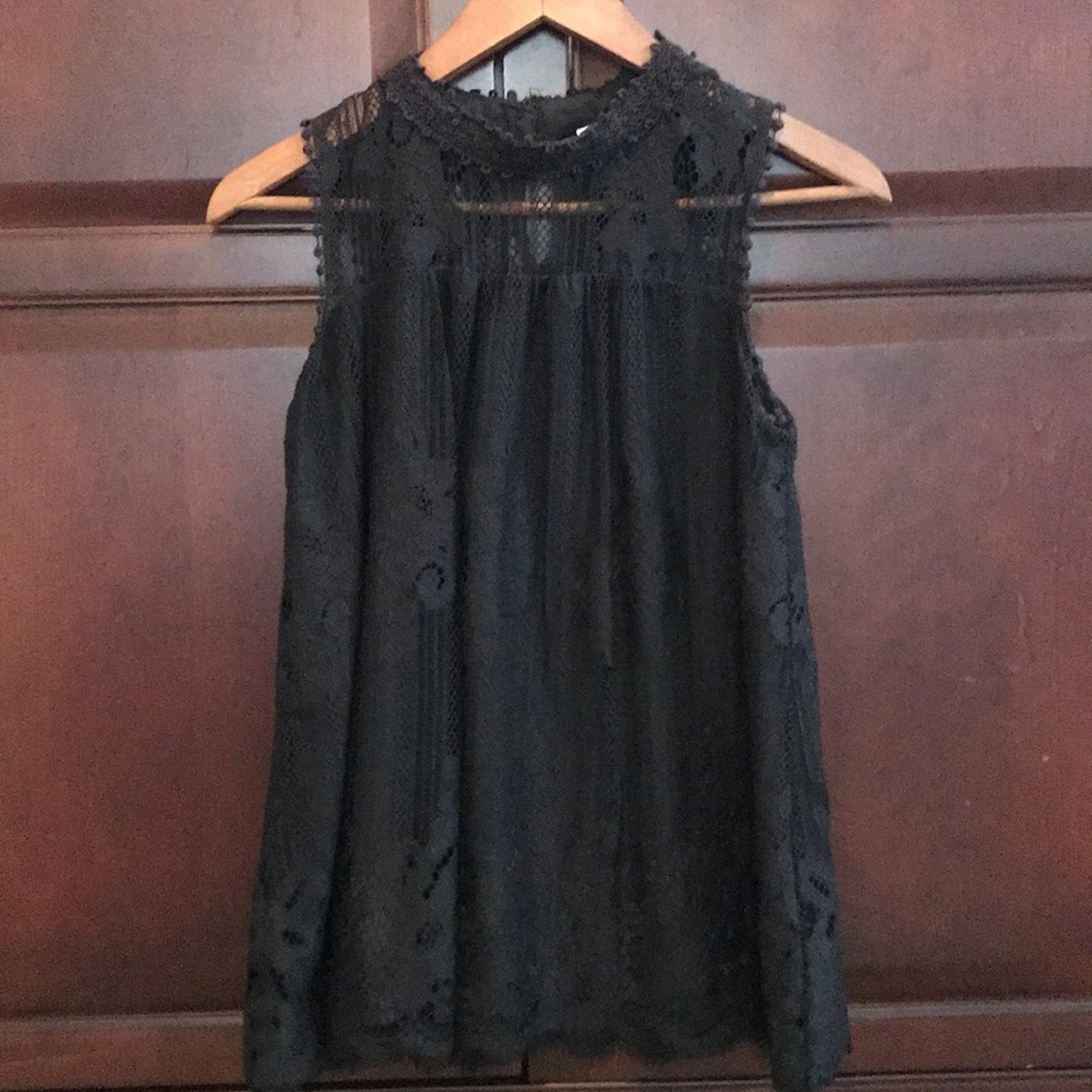 Lace High Neck Top